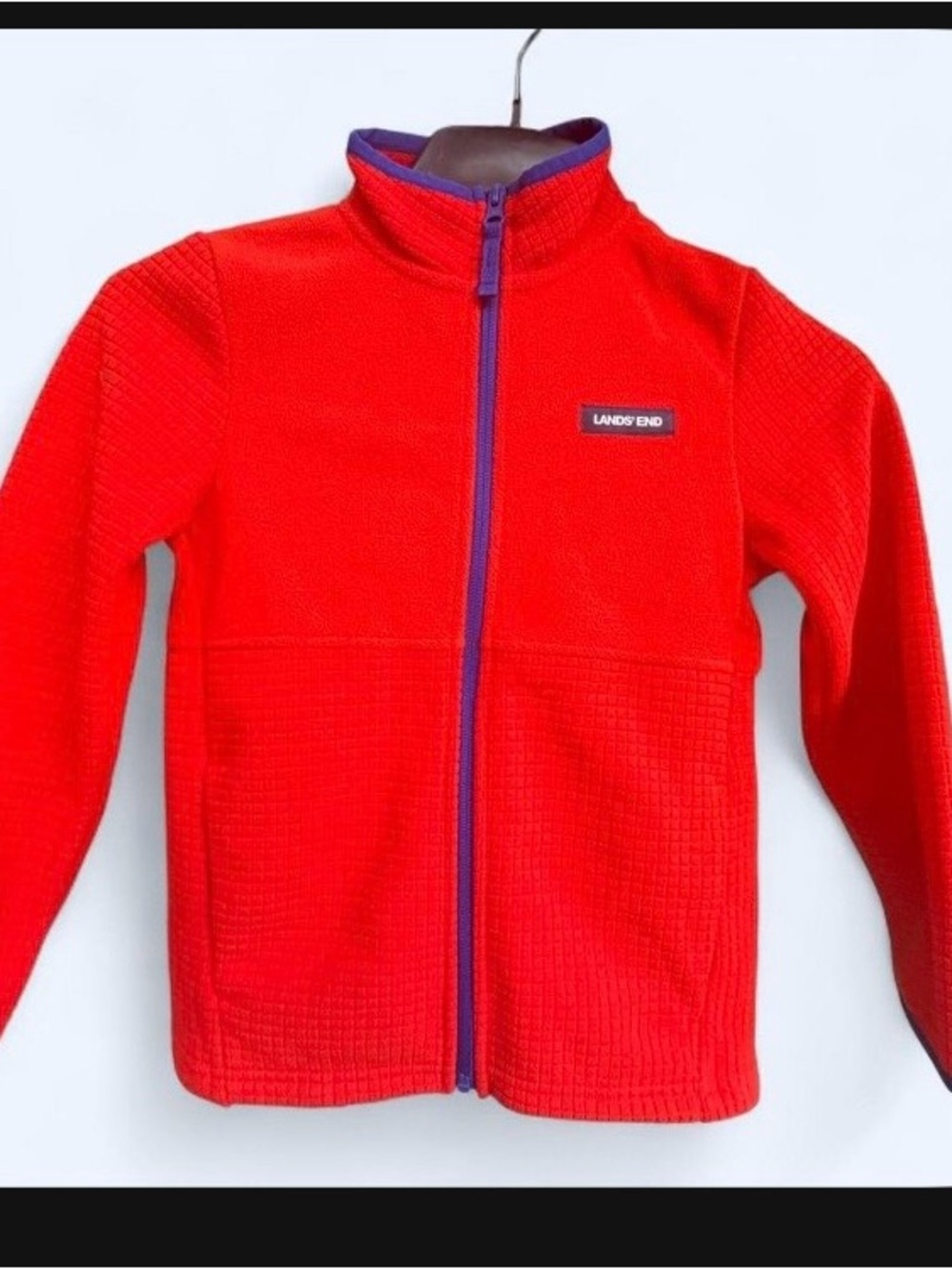 NWT Lands' End Kids girls ' Red Full-Zip Fleece Jacket